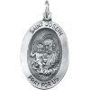 St. Joseph Medal, 18.75 x 13.5 mm, Sterling Silver