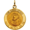 Our Lord Jesus Medal, 15 mm, 14K Yellow Gold