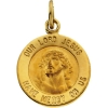 Our Lord Jesus Medal, 12 mm, 14K Yellow Gold