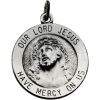 Rd. Lord Jesus Medal, 18.5 mm, Sterling Silver