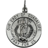 Lady of Guadalupe Medal, 15 mm, Sterling Silver