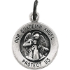 Guardian Angel Medal, 11.8 mm, Sterling Silver