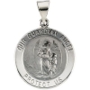Guardian Angel Medal, 15 mm, 14K White Gold