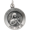 St. Theresa Medal, 15 mm, Sterling Silver