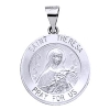 St. Theresa Medal, 15 mm, 14K White Gold