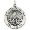 Our Lady of Fatima Medal, 18.5 mm, Sterling Silver