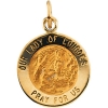 Our Lady of Lourdes Medal, 12 mm, 14K Yellow Gold