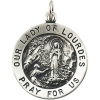 Our Lady of Lourdes Medal, 18.3 mm, Sterling Silver