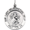 Perpetual Help Medal, 18.5 mm, Sterling Silver