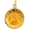 Lady of Perpetual Help Medal, 18 mm, 14K Yellow Gold