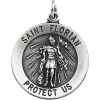 St. Florian Medal, 14.75 mm, Sterling Silver