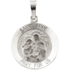St. Anne Medal, 15 mm, 14K White Gold