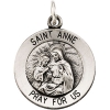 St. Anne Medal, 18.25 mm, Sterling Silver