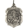 St. Michael Medal, 16.50 x 14.25 mm, Sterling Silver