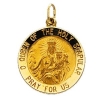 Scapular Medal, 12 mm, 14K Yellow Gold