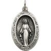 Miraculous Medal, 23 X 16 mm, Sterling Silver