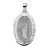 Miraculous Medal, 23 X 16 mm, 14K White Gold