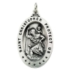 St. Christopher Medal, 29 X 20 mm, Sterling Silver