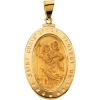 St. Christopher Medal, 29 X 20 mm, 18K Yellow Gold
