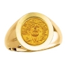 Ecce Homo Ring. 14k gold, 18 mm round top