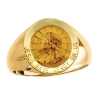 Jesus Have Mercy Ring, 14k gold, 18 mm round top