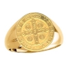 St. Benedict Cross Ring. 14k gold, 18.5 mm round top