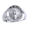Jesus Of Nazareth Sterling Silver Ring, 18 mm round top