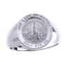 Our Lady of Fatima Sterling Silver Ring, 15 mm round top