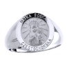 Matka Boska Sterling Silver Ring, 18 mm round top