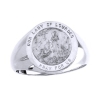 Lady of Lourdes Sterling Silver Ring, 18 mm round top