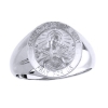 Sacred Heart of Mary Sterling Silver Ring, 15 mm round top