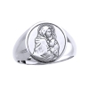 Madonna and Child Sterling Silver Ring, 18 mm round top