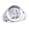 St. Francis Sterling Silver Ring, 18 mm round top