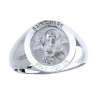 St. Mark Sterling Silver Ring, 15mm round top