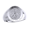 St. Peregrine Sterling Silver Ring, 15mm round top