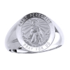 St. Peregrine Sterling Silver Ring, 18 mm round top