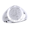 St. Roch Sterling Silver Ring, 18 mm round top