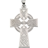 14K White Gold Celtic-Inspired Cross Pendant