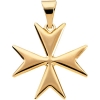 14K Yellow Gold Maltese Cross Pendant