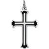 Cross with Black Enamel
