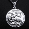 St. Michael Pray for Us Medal, Sterling, 24” Chain