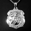 St. Michael Silver Badge Medal and 24" Chain.