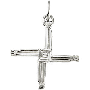 St. Brigid Sterling Silver Cross Pendant