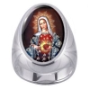 Madonna of the Rosary Charm Gem Sterling Ring