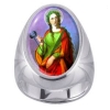 St Lucy Charm Gem Sterling Ring
