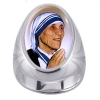 St Teresa Charm Gem Sterling Ring