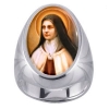 St Theresa of Lisieux Charm Gem Sterling Ring
