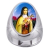 St Theresa of Lisieux Charm Gem Sterling Ring