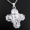 Sterling Silver Four Way Cruciform Pendant & 24" Curb Chain