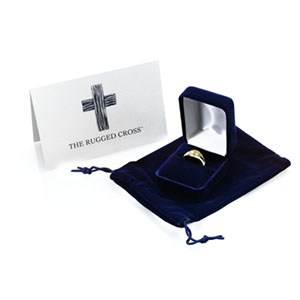 14K White Gold The Rugged Cross® Chastity Ring - Click Image to Close